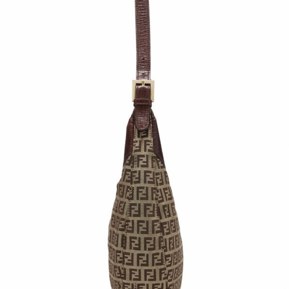 Fendi Brown Zucchino Canvas Hobo Bag - Picture 3 of 13